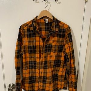 Orange and blue flannel h&m